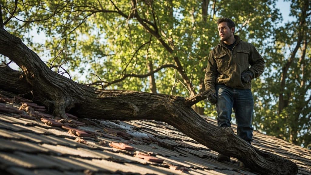 tree damage roof repair houston